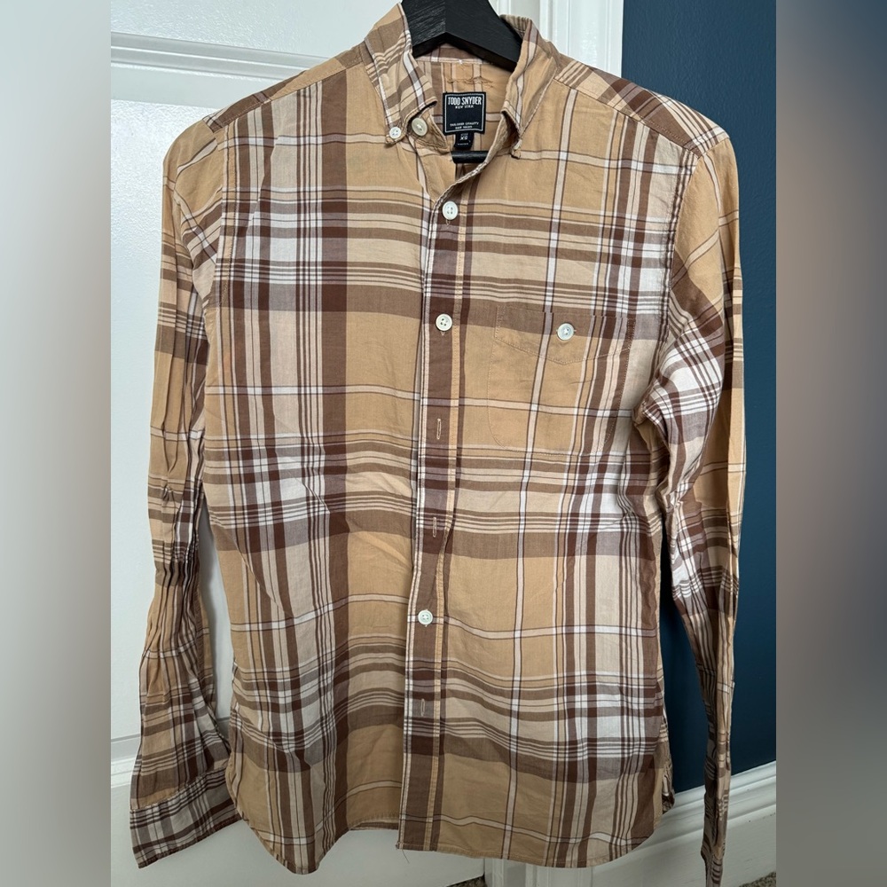 Todd Snyder Long Sleeve Polo Oxford ‎ 100% Cotton XS